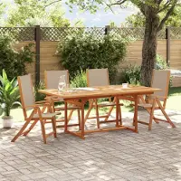 vidaXL 2024 Gartenmöbel Gartenstühle 4 Stk. Klappbar Massivholz Akazie und Textilene Gartenstühle 4608251