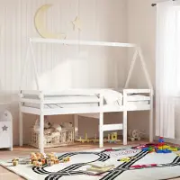 vidaXL "im Angebot" Dach für Kinderbett Weiß 199x95,5x88 cm Massivholz Kiefer - Trampolin-Zubehör CC23376