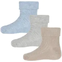 Minymo Socken - 3er-Pack - Rib - Winter Sky - - 11/14 - Socken