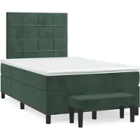 Syfax Boxspringbett mit Matratze Dunkelgrün 120x200 cm Samt