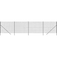 vidaXL Maschendrahtzaun Anthrazit 1,4x10 m Verzinkter Stahl