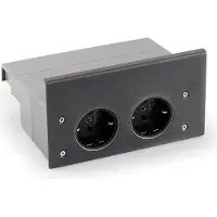 Kesseböhmer Linero MosaiQ eBoxx-Set Steckdosenanwendung in Graphitschwarz / Steckdosen / Relingsystem /