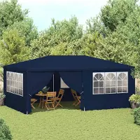 vidaXL Möbel Profi-Partyzelt mit Seitenwänden 4×6 m Blau 90 g/m² - Pavillons & Partyzelte &5994