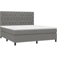 Syfax Boxspringbett mit Matratze Dunkelgrau 160x200 cm Stoff