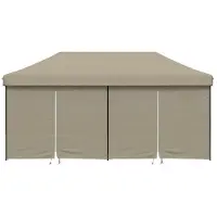 vidaXL Cloris DesignMöbel Pavillons & Partyzelte - Taupe Partyzelt Faltbar Pop-Up mit 4 Seitenteilen Taupe Schlichtes6408090