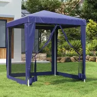 Prolenta Maison Exclusive - Partyzelt mit 4 Mesh-Seitenwänden Blau 2x2 m HDPE