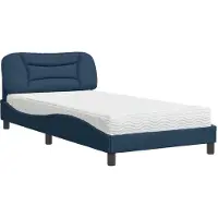 Syfax Bett mit Matratze "Hvar" Blau 100x200 cm Stoff