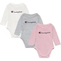 Champion Body l/ä - 3er-Pack - Dusty Rose/Graumeliert/Weiß - - 68/74 - Body L/Ä
