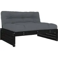 vidaXL Mittelsofa Schwarz 120x80 cm Massivholz Kiefer