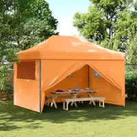 vidaXL Möbel Partyzelt Faltbar Pop-Up mit 4 Seitenteilen Orange - Pavillon 4005025