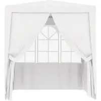 vidaXL Hochwertigen Möbel Pavillons & Partyzelte - Weiß Profi-Partyzelt mit Seitenwänden 2×2m Weiß 90 g/m² NEU2160188