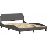 Syfax Bettgestell "Dover" Grau 140x190 cm Kunstleder