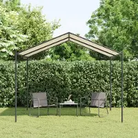 PUEAZU Gartenpavillon Beige 3x3 m Stahl und Stoff - Pavillons & Partyzelte &32277