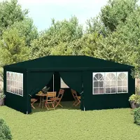 PUEAZU Profi-Partyzelt mit Seitenwänden 4×6 m Grün 90 g/m² - Pavillons & Partyzelte &47816