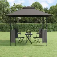 vidaXL "im " Pavillon mit Dach Anthrazit 300x300x270 cm Stahl - Pavillons & Partyzelte CC16566
