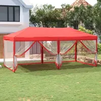 Prolenta Maison Exclusive - Partyzelt Faltbar mit Seitenwänden Rot 3x6 m