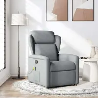 Prolenta Maison Exclusive - Massagesessel Hellgrau Stoff