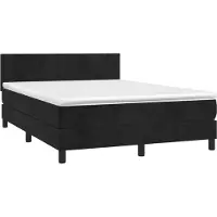 Syfax Boxspringbett mit Matratze Schwarz 140x190 cm Samt
