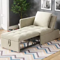 STILVORA 3 in 1 Polsterbett mit verstellbarer Rückenlehne,Tagesbett Couch mit Bettfunktion,Leinenstoffsofa für kleine Räume