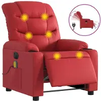 Syfax Massagesessel Elektrisch Rot Kunstleder