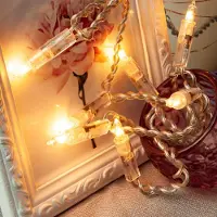 Hellum Lichterkette transparent Schalter Deko Glühdraht warmweiß 10 Birnen Indoor Party