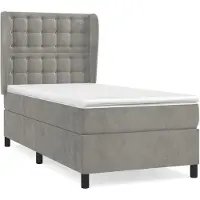 Syfax Boxspringbett mit Matratze Hellgrau 80x200 cm Samt