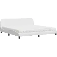 Syfax Bett mit Matratze "Dover" Weiß 200x200 cm Kunstleder