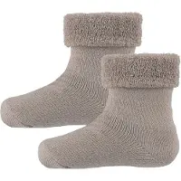Minymo Socken - 2er-Pack - Terry - Light Taupe - - 15/18 - Socken