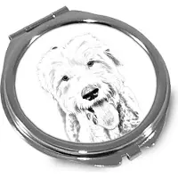 Art-Dog Old English Sheepdog - Taschenspiegel mit Hund, personalisierter Taschenspiegel, kompakter Spiegel mit -Logo