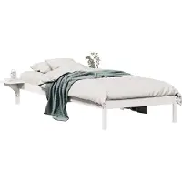Syfax Bettgestell mit Nachttischen Weiß 80 x 220 cm