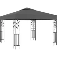 vidaXL Pavillon 3x3 m Anthrazit mit Stahlgestell, Doppeldach und UV-Schutz