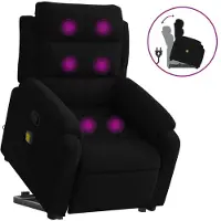 Syfax Massagesessel mit Aufstehhilfe Schwarz Samt