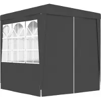Syfax Profi-Partyzelt mit Seitenwänden 2×2m Anthrazit 90 g/m²