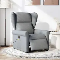 Prolenta Maison Exclusive - Massagesessel Elektrisch Hellgrau Stoff