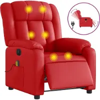 Syfax Massagesessel Elektrisch Rot Kunstleder