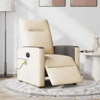 Prolenta Maison Exclusive - Massagesessel Elektrisch Creme Stoff