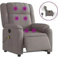 Syfax Massagesessel Elektrisch Taupe Stoff