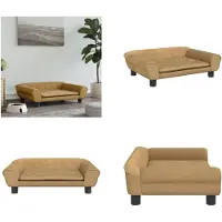 vidaXL Hundebett Braun 70x48x22 cm Samt - Hundebett - Hundebetten - Hundesofa - Haustiersofa