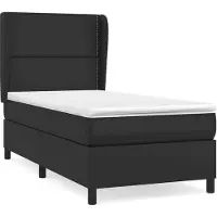 Syfax Boxspringbett mit Matratze Schwarz 100x200 cm Kunstleder
