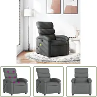 The Living Store Massagesessel Dunkelgrau Stoff