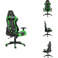 vidaXL Gaming-Stuhl Drehbar Grün PVC - Gaming-Sessel
