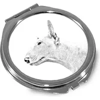 Art-Dog Bull Terrier, Bullterrier - Taschenspiegel mit Hund, personalisierter Taschenspiegel, kompakter Spiegel mit -Logo