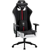 Diablo Chairs Diablo X-Player Gaming Stuhl Bürostuhl Schreibtischstuhl Stoff 3D Armlehnen Ergonomisches Design Nacken/- Lendenkissen (Weiß, Small)