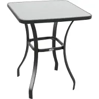 vidaXL Sunvello Gartentisch Bistrotisch Glastisch Hartglas+Metall Schwarz L68,5xB68,5xH84cm