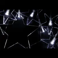 Inda 8 LED Sternenvorhang Lichtervorhang Lichterkette Timer kaltweiß + Saugnäpfe