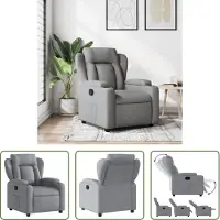The Living Store Relaxsessel Hellgrau Stoff