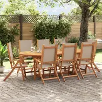 vidaXL Design Gartenstühle 8 Stk. Klappbar Massivholz Akazie und Textilene, Gartenstühle 2024 Neu