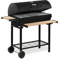 BBQ-Toro Holzkohle Grillwagen | Premium Holzkohlegrillwagen fahrbar, inkl. Thermometer, Smoker Grill