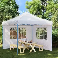 Prolenta Maison Exclusive - Partyzelt-Seitenwände 2 Stück mit Fenster PE Weiß