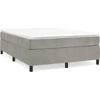 Syfax Boxspringbett mit Matratze Hellgrau 140x190 cm Samt